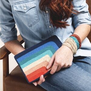 INK + ALLOY Rainbow Beaded Clutch